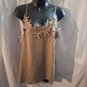 MACARON Green Lace Embellished Camisole